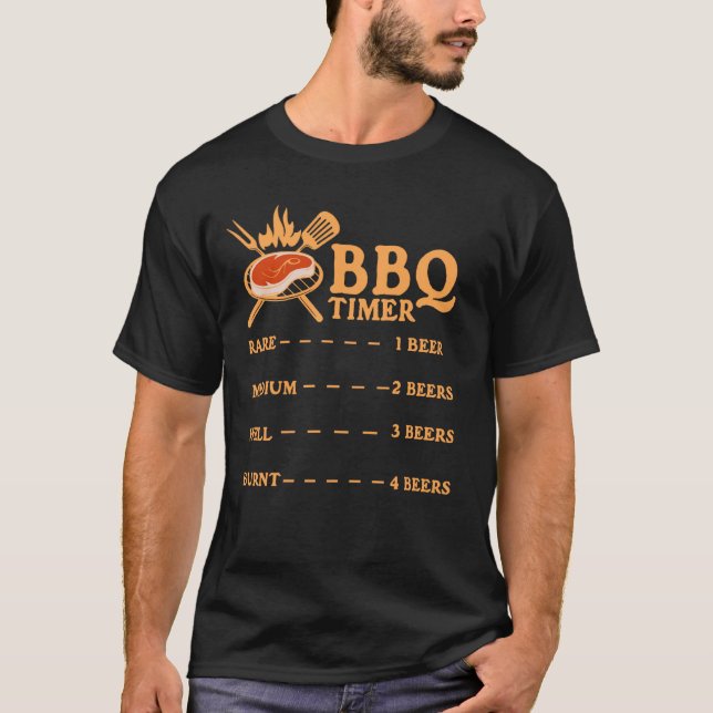 Camiseta Timer De churrasco, Amantes De Churrasco, Presente (Frente)