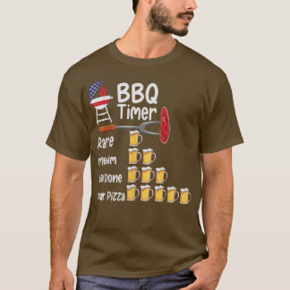 Camiseta Timer do CHURRASCO de arte engraçado grelhando chu