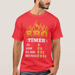 Camiseta Timer Engraçado De CHURRASCO, Barbeque Griling Gri