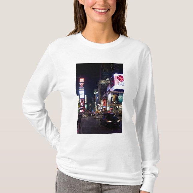 Camiseta Times Square à noite em Manhattan, Nova York (Frente)