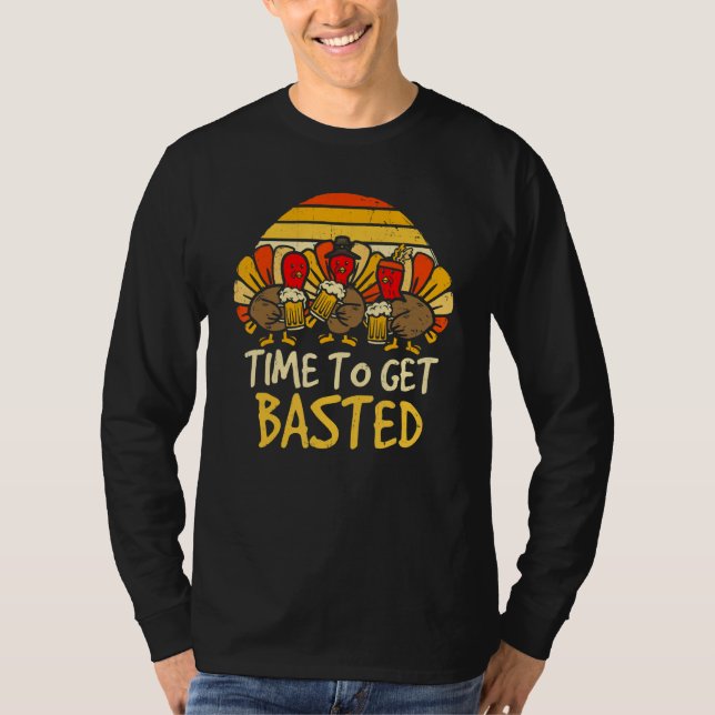 Camiseta Times to Get Basted Thanksgiving Turkey Men Women (Frente)