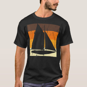 Camiseta Timoneiro Retro de Catamarã de Iate de Barco à Vel