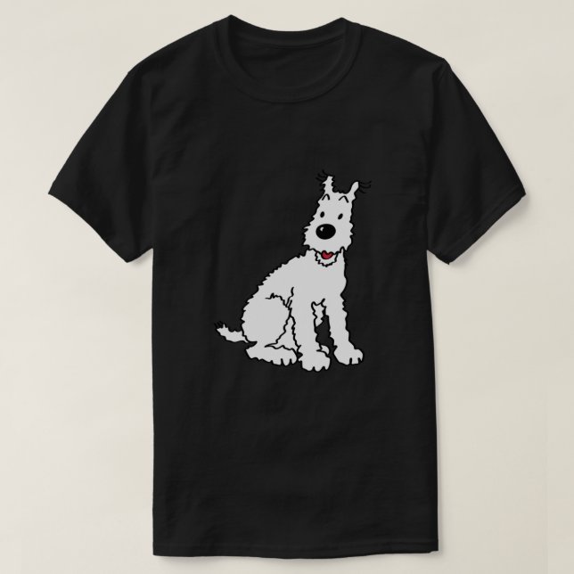 Camiseta Tin Tin Clássico de Cão Neve (Frente do Design)