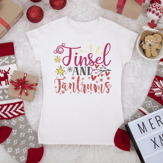 Camiseta Tinsel E Tantrums Engraçados Feriados De Natal Diz (Criador carregado)