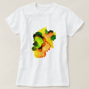 Camiseta tinta abstrato de álcool verde