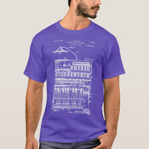Camiseta Tinta Branca de Patentes do Hammond Organ