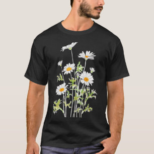 Camiseta Tinta Branca, Pintada À Mão, Margaret Daisy E Wate