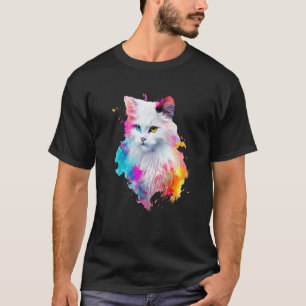 Camiseta Tinta Colorida de Angora Turca, Abstrato A