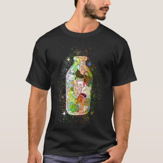 Camiseta Tinta Colorida Espalhada Diferentes Tipos De Gato 
