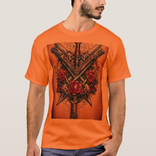 Camiseta Tinta de Armamento: Design Dinâmico de Tatuagem de