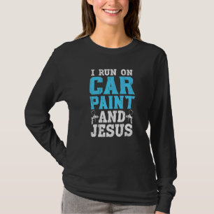 Camiseta Tinta De Carro E Jesus Que Detém O Cinturão Cristã