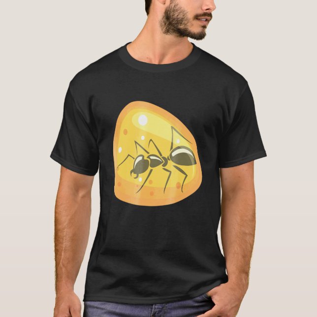 Camiseta Tinta De Insetos Amber De Joias De Resina De Árvor (Frente)