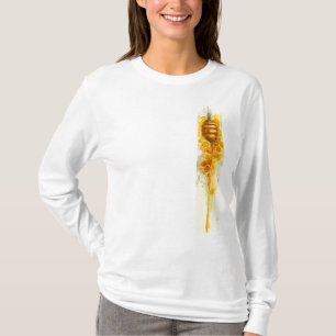 Camiseta Tinta de quebra-cabeça do garoa de ouro