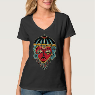 Camiseta Tinta de Tatuagem Tradicional Flash da Velha Escol