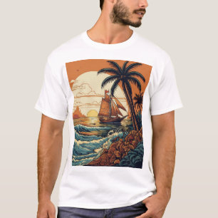 Camiseta "Tinta do Paraíso: Beac Tropical Inspirada por Jer