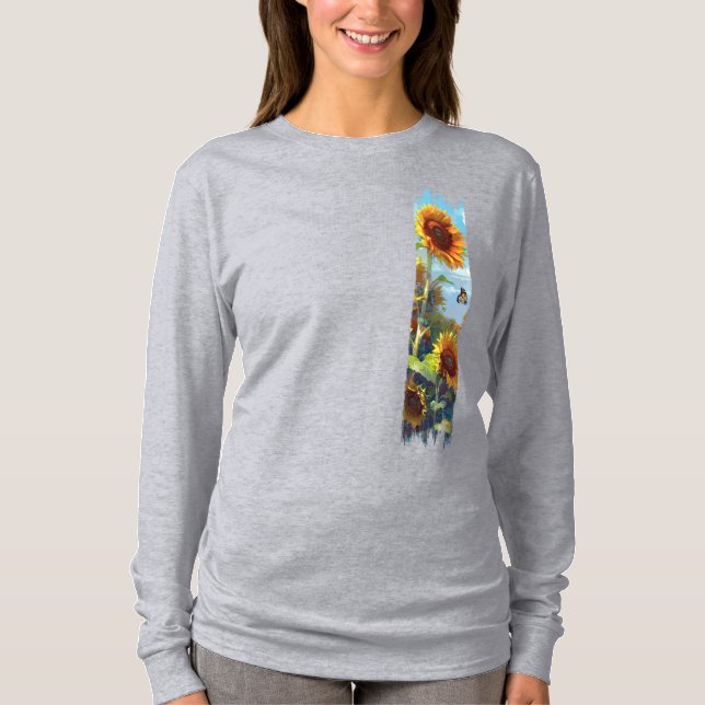 Camiseta Tinta girassol e borboleta (Frente)