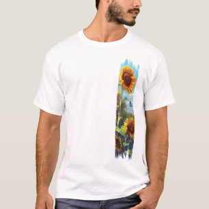 Camiseta Tinta girassol e borboleta