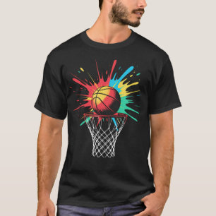 Camiseta Tinta Gráfica de Basquete com Efeito Tie Dye Vibra