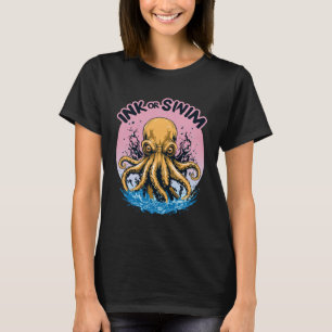 Camiseta Tinta ou Natação   Cota Octopus Tattoo