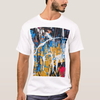 Camiseta Tinta pingada colorida: parede de grafite.