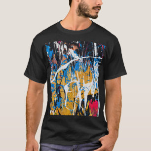 Camiseta Tinta pingada colorida: parede de grafite.