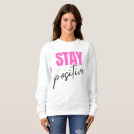 Camiseta Tinta Rosa e Preta Moderna Mantenha-se Positivo In