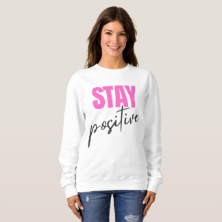 Camiseta Tinta Rosa e Preta Moderna Mantenha-se Positivo In
