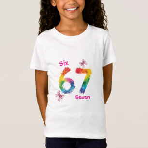 Camiseta Tinta Salpicada Fofa Seis Sete rosa Personalizar