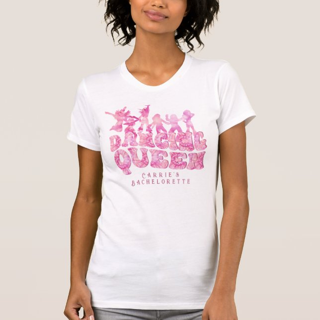 Camiseta Tinta Tie Dye 2 Disco Solteirona Rainha da Dança R (Frente)