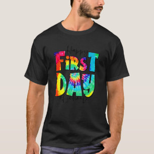 Camiseta Tinta Tie Dye Feliz Primeiro Dia De Vida De Profes