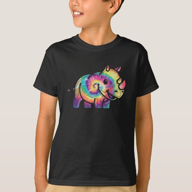 Camiseta Tinta Tie Dye - Rinoceronte (Frente)