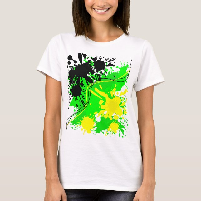 Camiseta Tinta verde, amarela e preta (Frente)