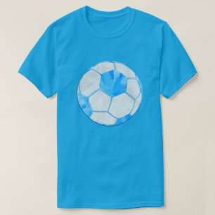 Camiseta Tintura azul do laço da bola de futebol