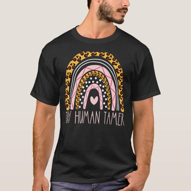 Camiseta Tiny Human Tamer Bohemian Rainbow Boho Daycare Tea (Frente)