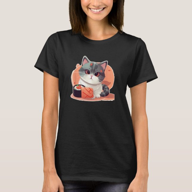 Camiseta Tiny paws and tasty rolls  A cat s sushi adventure (Frente)