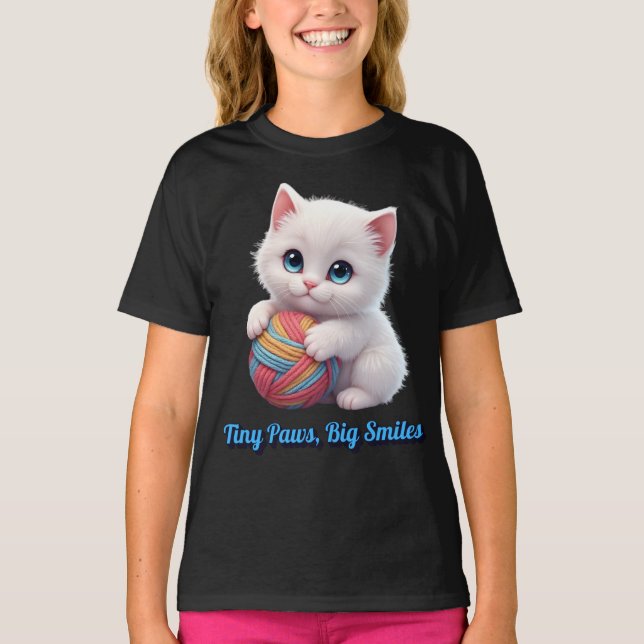 Camiseta  Tiny Paws Big Smiles Kitten (Frente)