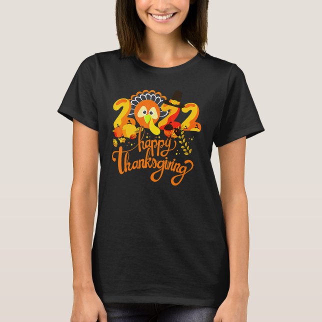 Camiseta Tiny Turkeys Happy Thanksgiving Turkey Autumn Cost (Frente)