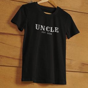 Camiseta Tio Ano de Estabelecimento Tipografia Branca Negri