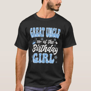 Camiseta Tio-avô da Menina de Aniversário Flocos de Neve In