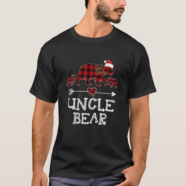 Camiseta Tio Bear Christmas Pajama Red Xadrez Buffalo (Frente)