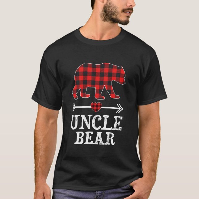 Camiseta Tio Bear Christmas Pajama Red Xadrez Buffalo (Frente)