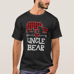 Camiseta Tio Bear Christmas Pajama Red Xadrez Buffalo Fami