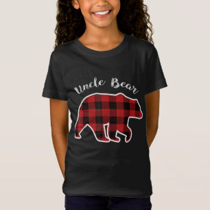 Camiseta TIO BEAR Men Red Xadrez Natal Família Pajama G