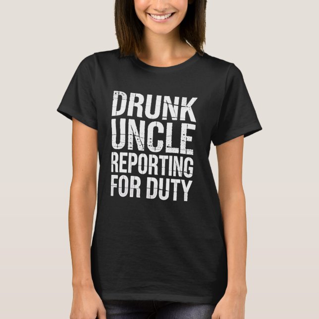 Camiseta Tio bebado Relatando O Bebê Da Festa Engraçada De  (Frente)