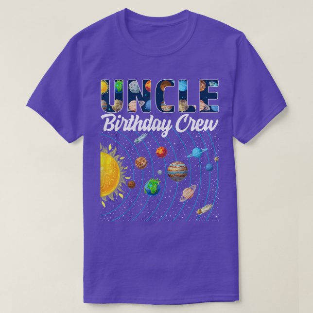 Camiseta Tio Birthday Triw Outer Space Solar Bday (Frente do Design)