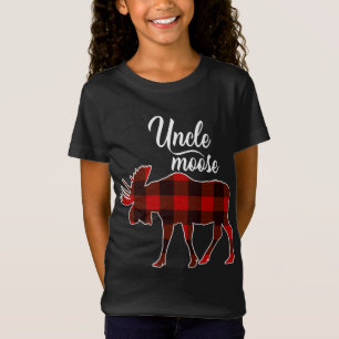 Camiseta Tio Bonito Mose Vermelha Xadrez de Natal Correspon