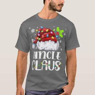 Camiseta Tio Claus Santa Hat Família Natal Light Xmas