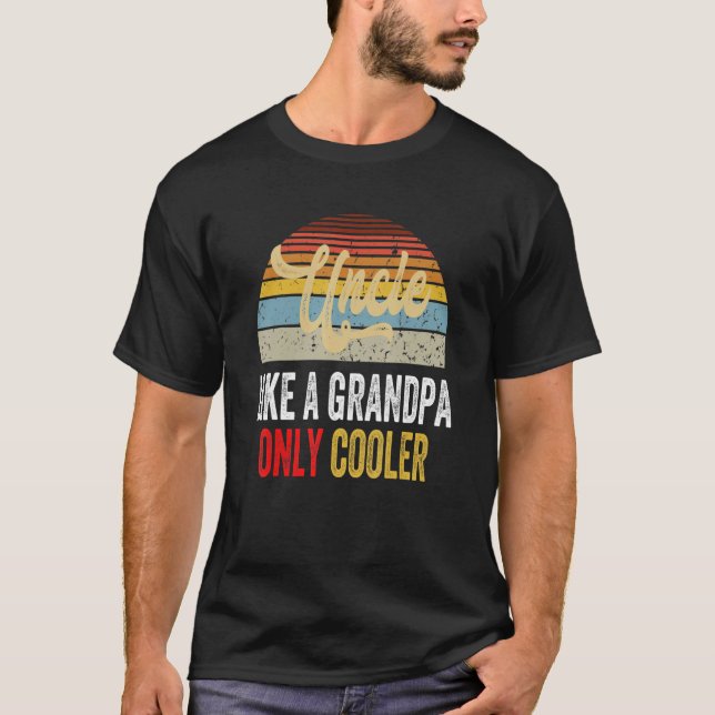 Camiseta Tio Como Um Vovô Apenas Definição De Pai Mais Fria (Frente)