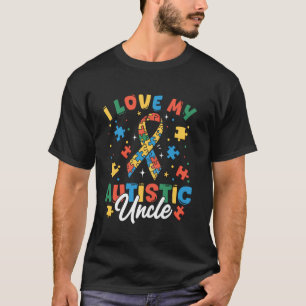 Camiseta Tio Conscientização do Autismo Eu Amo Meu Tio Auti