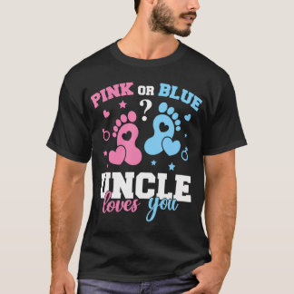 Camiseta Tio Cor-De-Rosa Ou Azul Te Ama A Fazer Uma Revelaç
